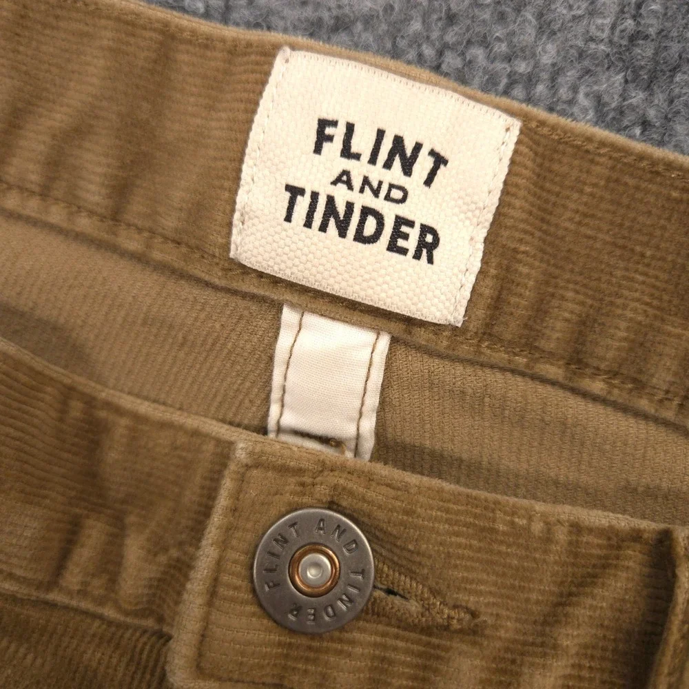 Flint and Tinder Corduroy Pants Mens 32X30 Brown Tapered Fit 5 Pocket Huckberry